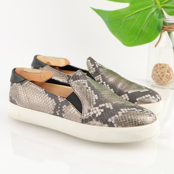 Cole Haan Womens Grandpro Oslon Slip On Shoe Size 9.5 Brown Gray Snakeskin Flat - Picture 1 of 12